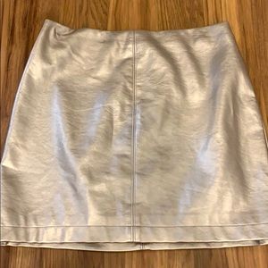 Gold metallic leather skirt